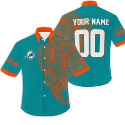 Personalize football Miami Dolphins Polynesian Tattoo Design Hawaiian Shirt Gift For Your Girlfriend Boyfriend Gift For Love Gift For Friend Best Valentine Present Holiday Gift