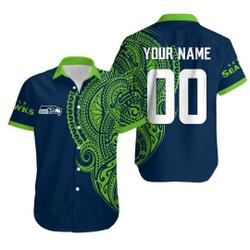Personalize football Seattle Seahawks Polynesian Tattoo Hawaiian Shirt Gift For Your Girlfriend Boyfriend Gift For Love Gift For Friend Best Valentine Present Holiday Gift