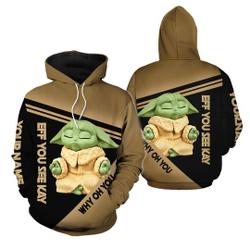 Personalized Baby Yoda Pullover Hoodie