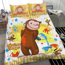 Personalized Curious George Bedding Set Gift For Your Girlfriend Boyfriend Gift For Love Gift For Friend Best Valentine Present Holiday Gift