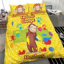 Personalized Curious George Bedding Set Gift For Your Girlfriend Boyfriend Gift For Love Gift For Friend Best Valentine Present Holiday Gift