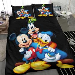 Personalized Disney Duck and Mickey Mouse Bedding Set Gift For Your Girlfriend Boyfriend Gift For Love Gift For Friend Best Valentine Present Holiday Gift