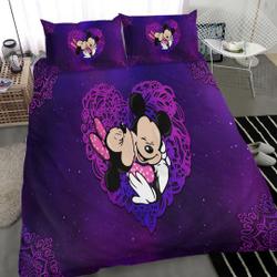 Personalized Disney Mickey and Minnie Bedding Set Gift For Your Girlfriend Boyfriend Gift For Love Gift For Friend Best Valentine Present Holiday Gift