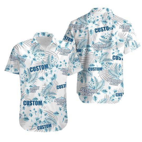 Personalized Keystone Light Hawaiian Flowers Pattern Shirt Gift For Your Girlfriend Boyfriend Gift For Love Gift For Friend Best Valentine Present Holiday Gift