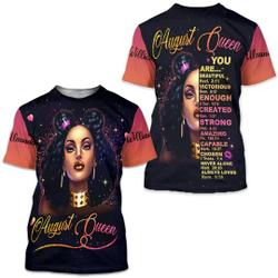 Personalized name August birthday 3D T-Shirt Meaningful Gift For Family Gift For Boyfriend Valentine Gift