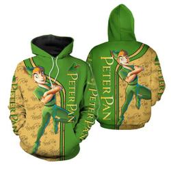 Peter Pan Green Yellow Disney 3D Hoodie