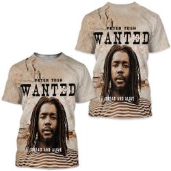 Peter Tosh Wanted Poster Reggae Rasta Dreadlocks Jamaica T-Shirt Black History Month Meaningful Gift For Family Gift For Boyfriend Valentine Gift