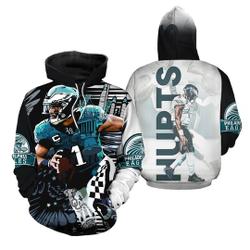 Philadelphia Hurts Match Hoodie 3D Vintage 90s American Football Hoodie Unisex Sport Gift