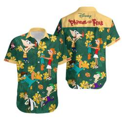Phineas And Ferb Button Down Shirt Gift For Your Girlfriend Boyfriend Gift For Love Gift For Friend Best Valentine Present Holiday Gift