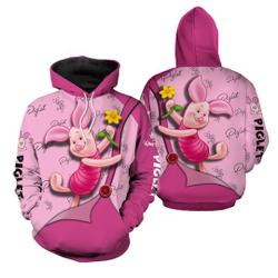Piglet Hoodie, Cute Piglet 3D Printed Hoodie
