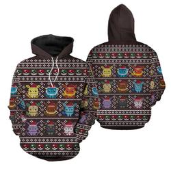 Pika Eeveelution Christmas 3D Hoodie