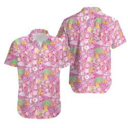 PINK Kirby Pattern Button Up Gift For Your Girlfriend Boyfriend Gift For Love Gift For Friend Best Valentine Present Holiday Gift