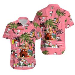 Pink Snoopy Hawaiian Shirt, Beach Summer Shirt Gift For Your Girlfriend Boyfriend Gift For Love Gift For Friend Best Valentine Present Holiday Gift