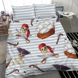 Pirate Bedding Set - Bed Cover - Duvet Cover and pillow CoversGift For Your Girlfriend Boyfriend Gift For Love Gift For Friend Best Valentine Present Holiday Gift