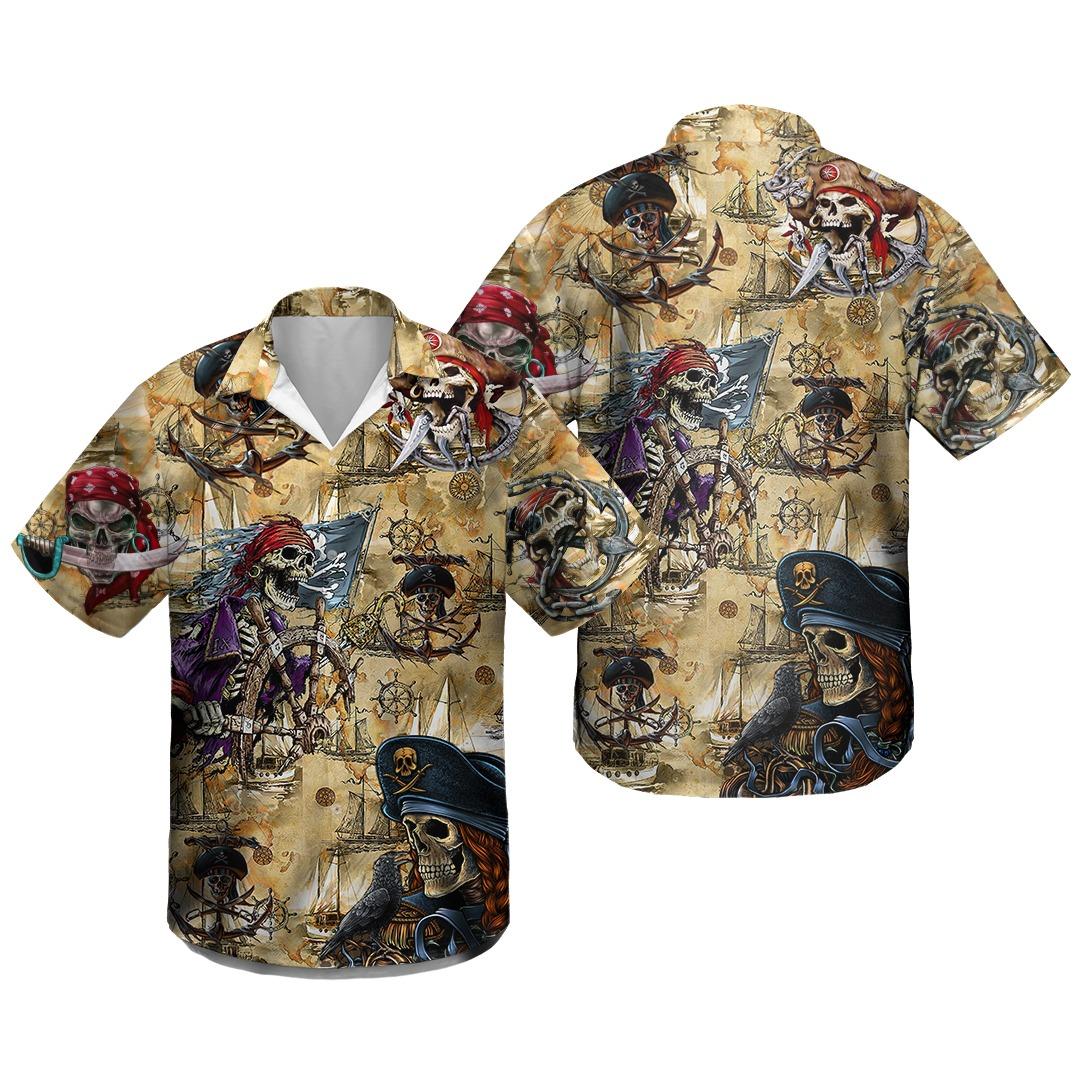 Pirate Skull Hawaiian Shirt Gift For Your Girlfriend Boyfriend Gift For Love Gift For Friend Best Valentine Present Holiday Gift
