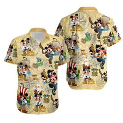Pirates Mickey Mouse Hawaiian Shirt Gift For Your Girlfriend Boyfriend Gift For Love Gift For Friend Best Valentine Present Holiday Gift