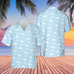 Pixar Clouds - Disney Toy Story Inspired Men's Button Down Short-Sleeved Shirt Gift For Your Girlfriend Boyfriend Gift For Love Gift For Friend Best Valentine Present Holiday Gift