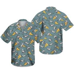 Pizza Rat Novelty Button Down Up Shirt Gift For Your Girlfriend Boyfriend Gift For Love Gift For Friend Best Valentine Present Holiday Gift