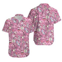 PKM Button Shirt, Anime Hawaiian Shirt Gift For Your Girlfriend Boyfriend Gift For Love Gift For Friend Best Valentine Present Holiday Gift