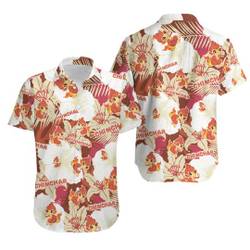 PKM Chimchar Hawaiian Flowers Pattern Shirt, PKM Birthday Hawaiian Shirt Gift For Your Girlfriend Boyfriend Gift For Love Gift For Friend Best Valentine Present Holiday Gift