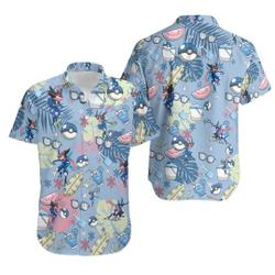 PKM Greninja Hawaiian Pattern Hawaii Shirt Gift For Your Girlfriend Boyfriend Gift For Love Gift For Friend Best Valentine Present Holiday Gift