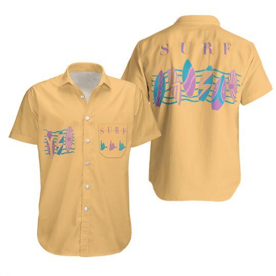 SURF Shirt Yellow Mike Wheeler Hawaiian shirt Gift For Your Girlfriend Boyfriend Gift For Love Gift For Friend Best Valentine Present Holiday Gift