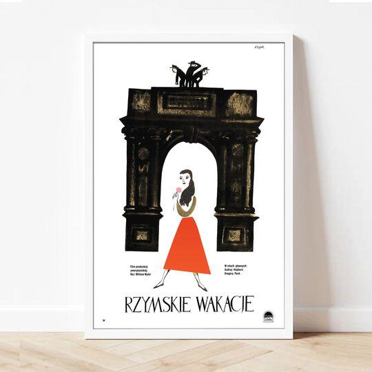 Polish Movie Poster Roman Holiday Wyler Hepburn Peck Limited Edition 1959/2021 Meaningful Gift For Family Gift For Boyfriend Valentine Gift Birthday Gift Holiday Gift