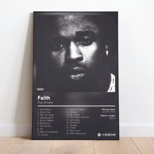 Pop Smoke Faith Album Poster Meaningful Gift For Family Gift For Boyfriend Valentine Gift Birthday Gift Holiday Gift