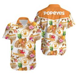 Popeyes pineapple kitchen Tropical Flower Aloha Hawaiian Shirts Gift For Your Girlfriend Boyfriend Gift For Love Gift For Friend Best Valentine Present Holiday Gift