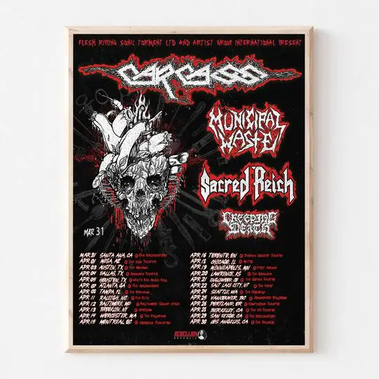 Poster Carcass 2023 North American Tour Meaningful Gift For Family Gift For Boyfriend Valentine Gift Birthday Gift Holiday Gift