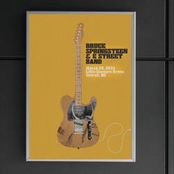 Detroit March 29 Bruce Springsteen and the E-street Band World Tour 2023 Poster Meaningful Gift For Family Gift For Boyfriend Valentine Gift Birthday Gift Holiday Gift