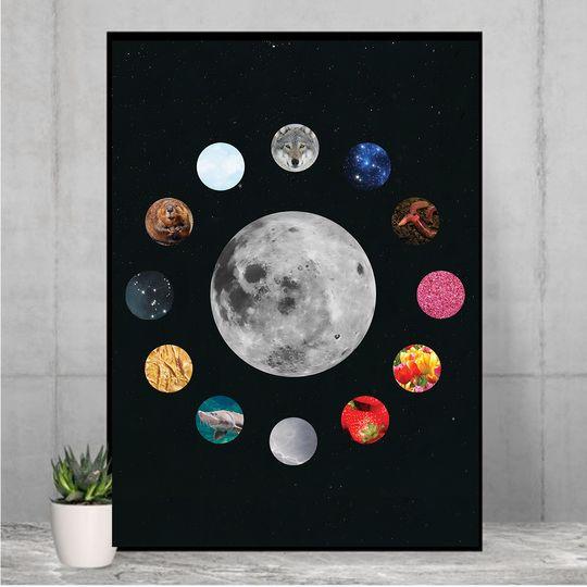 Full Moons Premium Matte Vertical Poster Meaningful Gift For Family Gift For Boyfriend Valentine Gift Birthday Gift Holiday Gift