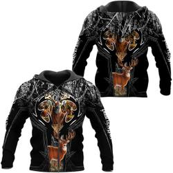 Premium Deer Hunting Camo 3D Zip Hoodie