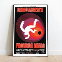 Profondo rosso, Dario Argento 1975 High Quality Vintage Movie Poster Meaningful Gift For Family Gift For Boyfriend Valentine Gift Birthday Gift Holiday Gift