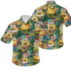 3D Minion Tropical Hawaiian Shirt Gift For Your Girlfriend Boyfriend Gift For Love Gift For Friend Best Valentine Present Holiday Gift