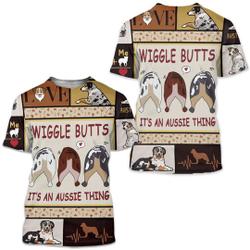 Australian Shepherd Dog Butts Heart Women 3D-shirt Meaningful Gift For Family Gift For Boyfriend Valentine Gift