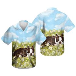 Boston Terrier Sleeping On Daisy Garden Hawaii Shirt Gift For Your Girlfriend Boyfriend Gift For Love Gift For Friend Best Valentine Present Holiday Gift