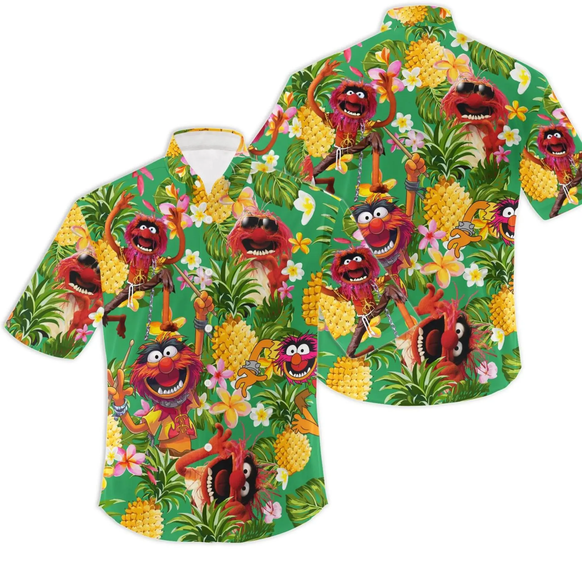 Animal Muppet Hawaiian Shirt, Hawaii Holiday Beach Shirt, Santa Claus Shirt Gift For Your Girlfriend Boyfriend Gift For Love Gift For Friend Best Valentine Present Holiday Gift