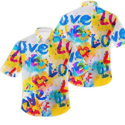 Graffiti LOVE Hawaiian Shirt Gift For Your Girlfriend Boyfriend Gift For Love Gift For Friend Best Valentine Present Holiday Gift