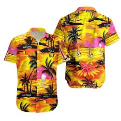 Camp Palm Tree Button Up Hawaiian Shirt Gift For Your Girlfriend Boyfriend Gift For Love Gift For Friend Best Valentine Present Holiday Gift