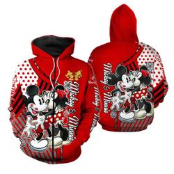 Mickey And Minnie Kissing Disney 3D Hoodie