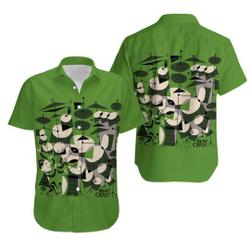 Drum Pattern On Green Hawaii Shirt, Tropical Summer Holiday Hawaiian Shirt Gift For Your Girlfriend Boyfriend Gift For Love Gift For Friend Best Valentine Present Holiday Gift