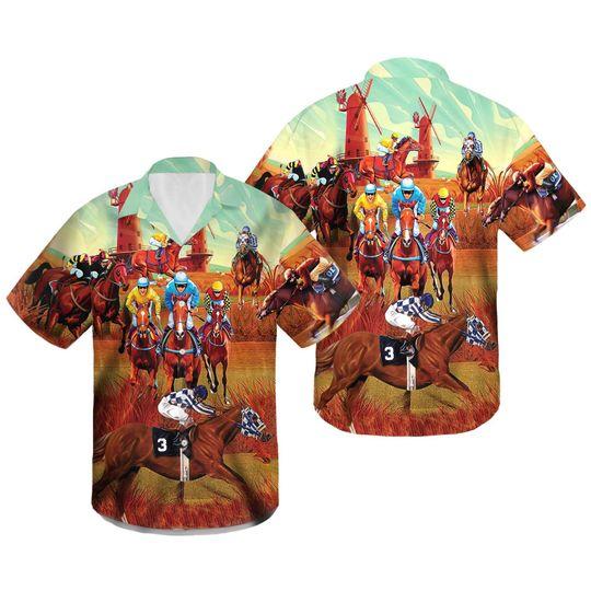 Kentucky Derby Horse Racing 3D Hawaiian Shirt Gift For Your Girlfriend Boyfriend Gift For Love Gift For Friend Best Valentine Present Holiday Gift