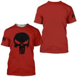 Military Punisher Patriotic Skull dropped 3D T-Shirt Meaningful Gift For Family Gift For Boyfriend Valentine Gift