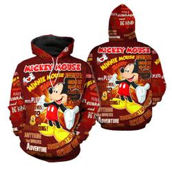 Mickey Mouse Punk Words Pattern Disney 3D Hoodie