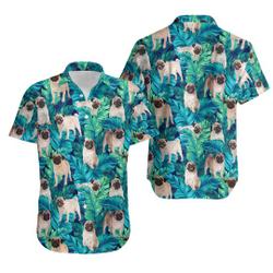 Pug Dog Hawaiian Shirt for Men, Women, Pug Dog Aloha Shirt Summer Gift For Your Girlfriend Boyfriend Gift For Love Gift For Friend Best Valentine Present Holiday Gift