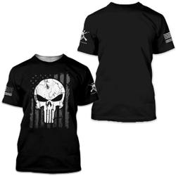 Punisher Black Crew Neck-T-shirt | Grunge Punisher T-shirt Meaningful Gift For Family Gift For Boyfriend Valentine Gift