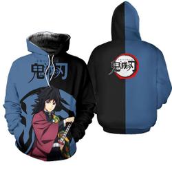 Pure Pang Unisex demon Printed Tanjirou Giyuu Hoodie 3D