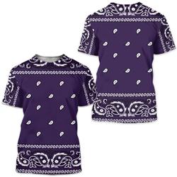 Purple Bandana Printed 3D Shirt Meaningful Gift For Family Gift For Boyfriend Valentine Gift