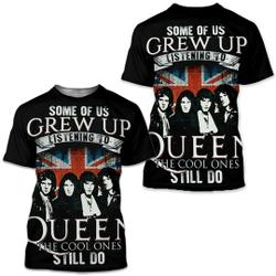 Queen Band Freddie Mercury 3D Print Men's Crest Logo Short Sleeve T-Shirt Meaningful Gift For Family Gift For Boyfriend Valentine Gift